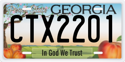 GA license plate CTX2201