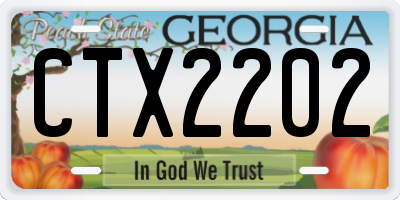 GA license plate CTX2202