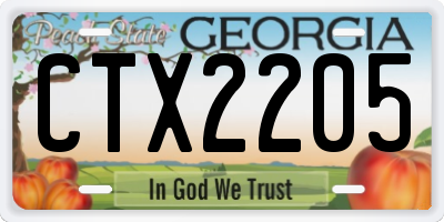 GA license plate CTX2205