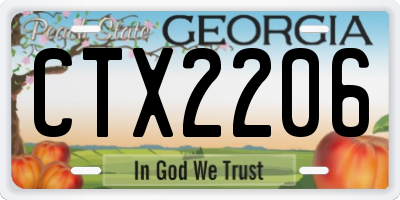 GA license plate CTX2206
