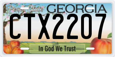 GA license plate CTX2207