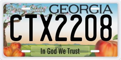 GA license plate CTX2208