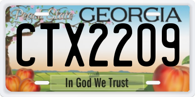 GA license plate CTX2209