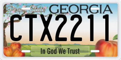 GA license plate CTX2211