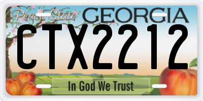 GA license plate CTX2212