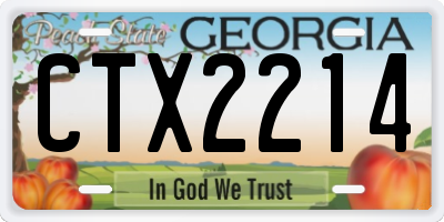 GA license plate CTX2214