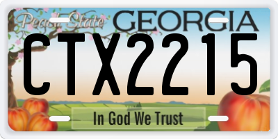 GA license plate CTX2215