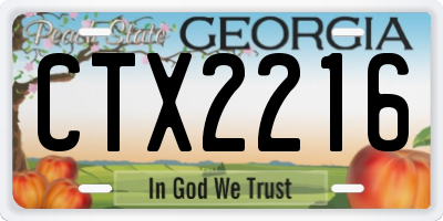 GA license plate CTX2216