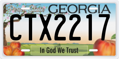 GA license plate CTX2217