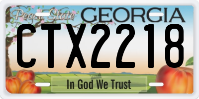 GA license plate CTX2218