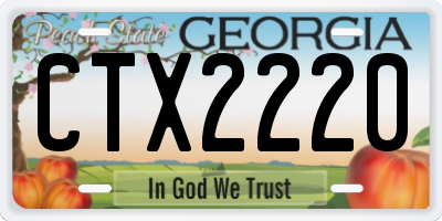 GA license plate CTX2220