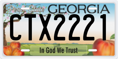 GA license plate CTX2221