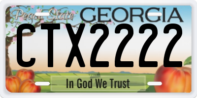 GA license plate CTX2222