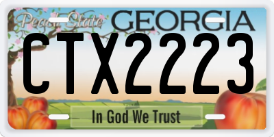 GA license plate CTX2223
