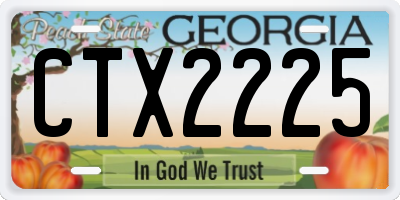 GA license plate CTX2225