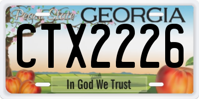 GA license plate CTX2226