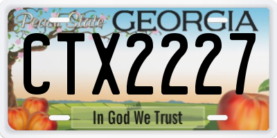 GA license plate CTX2227