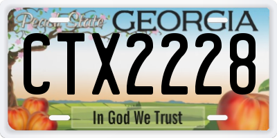 GA license plate CTX2228