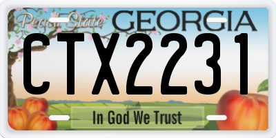 GA license plate CTX2231