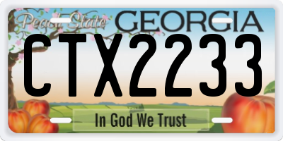 GA license plate CTX2233
