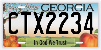 GA license plate CTX2234