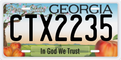 GA license plate CTX2235