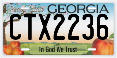 GA license plate CTX2236