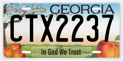 GA license plate CTX2237