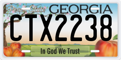 GA license plate CTX2238