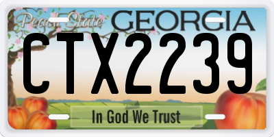 GA license plate CTX2239