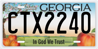 GA license plate CTX2240
