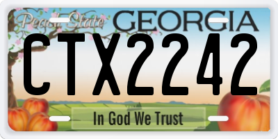 GA license plate CTX2242