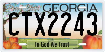 GA license plate CTX2243