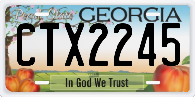 GA license plate CTX2245