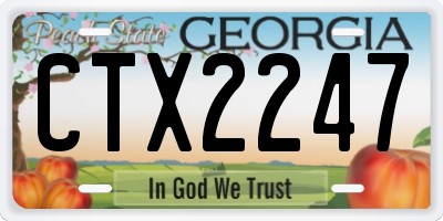 GA license plate CTX2247