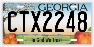 GA license plate CTX2248