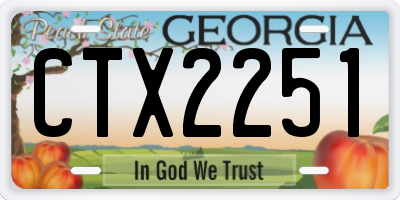 GA license plate CTX2251