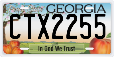 GA license plate CTX2255