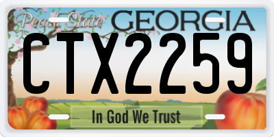 GA license plate CTX2259