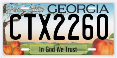GA license plate CTX2260