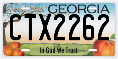 GA license plate CTX2262