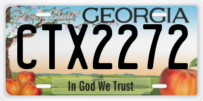 GA license plate CTX2272