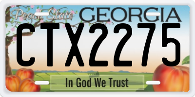 GA license plate CTX2275