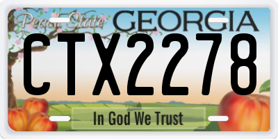 GA license plate CTX2278