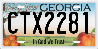 GA license plate CTX2281