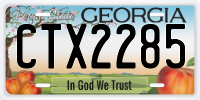 GA license plate CTX2285