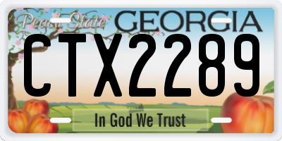 GA license plate CTX2289