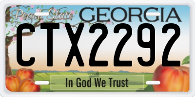 GA license plate CTX2292