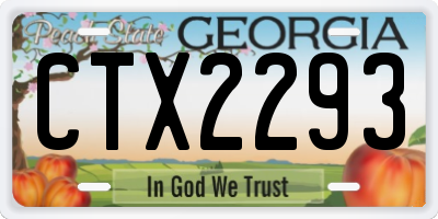 GA license plate CTX2293