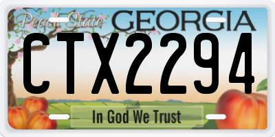 GA license plate CTX2294